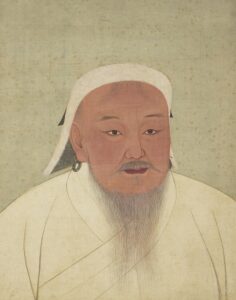 دو جہتی ترتیب والی قدیم چنگیز خان کی تصویر — منگول دور کی حکمرانی کی علامت