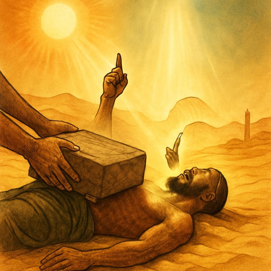 "حضرت بلال حبشیؓ پر مکہ کے کفار کے ظلم کی منظر کشی، صحرا کی گرمی میں پتھر تلے صبر اور ایمان کی عظیم مثال۔"