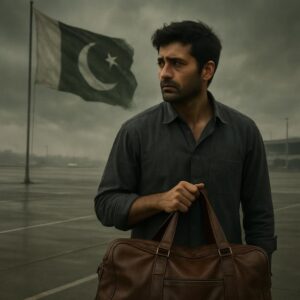 "ہجرت پر مجبور پاکستانی نوجوان، بیگ لے کر ملک سے روانہ ہوتا ہوا منظر"